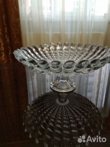 Ваза для фруктов хрустальная на ножке