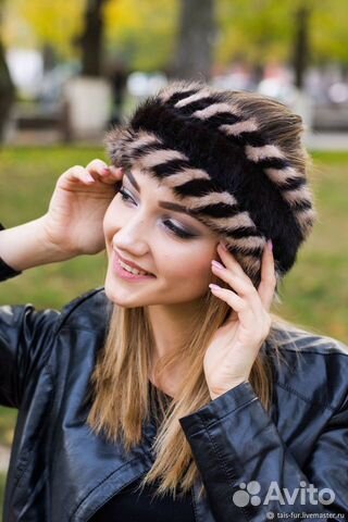 Меховая повязка на голову из норки