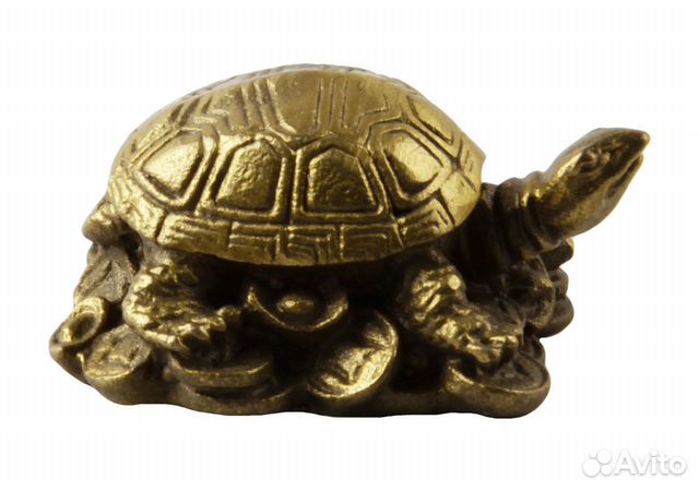 Черепаха золотая Китайская Статуэтка бронза RU*632
