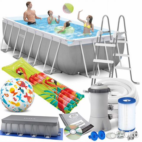 Каркасный бассейн 300х175х80 лест+фильтр intex