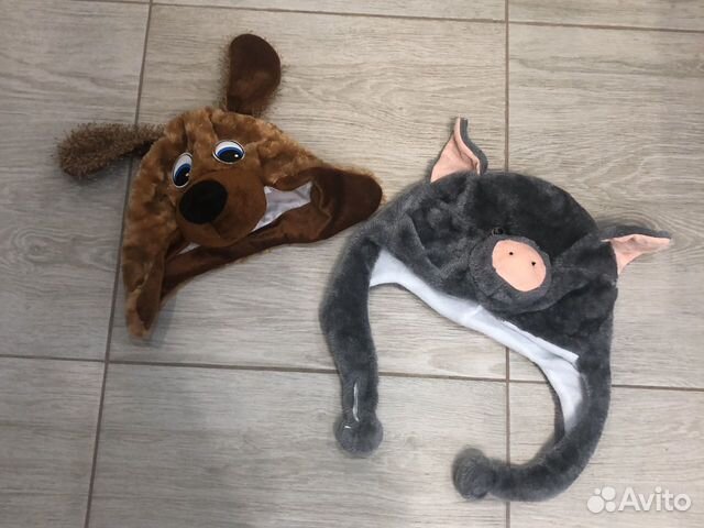 Шапка собака и поросенок