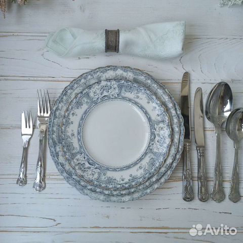 Антикварный Wedgwood, 1890 год, 3 тарелки