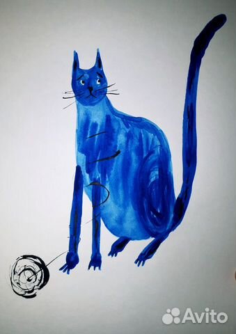 Картина Акварель Кот