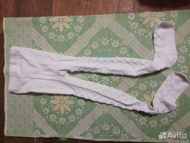 Колготки белые с рисунком длина стопы 18см