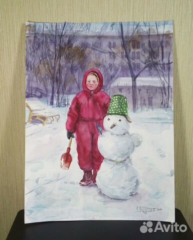 Друзья Рисунок акварель бумага 20х30 см Чудакова