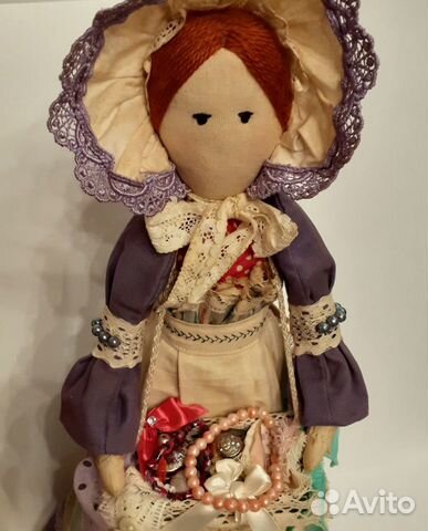 Кукла интерьерная тряпичная Галантерейщица