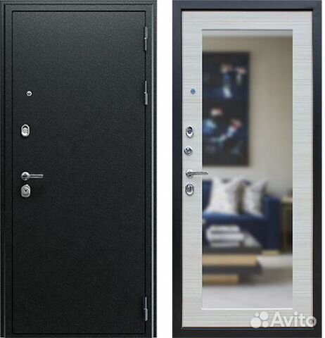 Входная дверь зеркалом