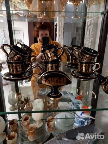 Чайный сервиз Греция, приборы с гравировкой