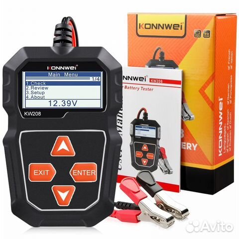 Тестер автомобильных аккумуляторов konnwei KW208