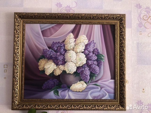 Картина маслом Сирень