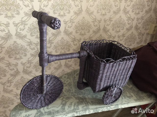 Велосипед плетёный декоративный