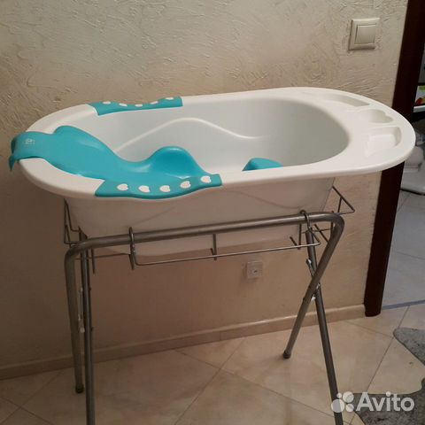 Ванна для купания с горкой happy baby и подстав