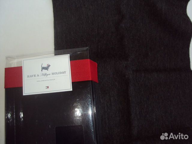 Шарф Tommy Hilfiger шерсть т/серый в кор