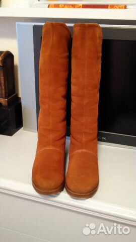 Сапоги зима рыжие замшевые без замка Сапоги зима рыжие замшевые без замка