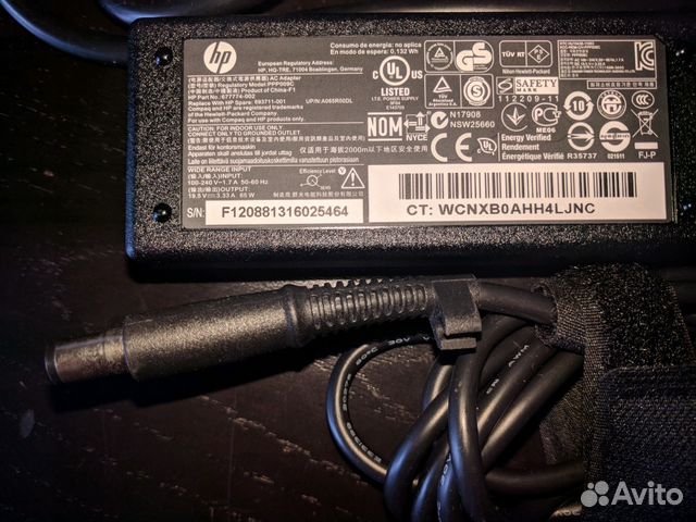 Блок питания ноутбука HP 19.5v 65w