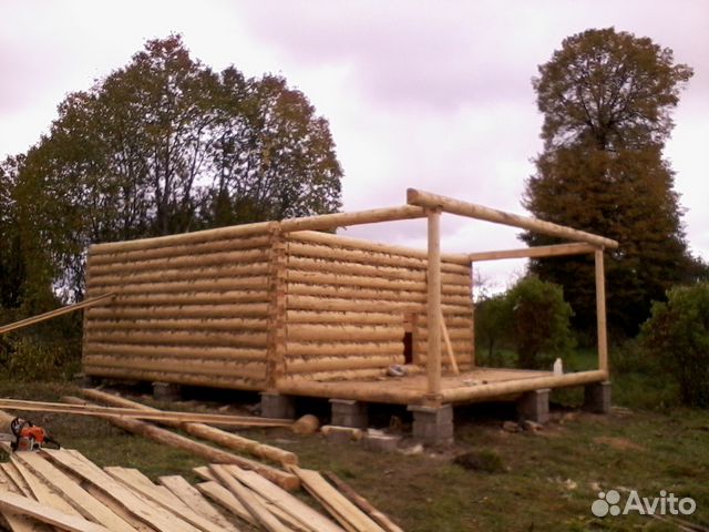 Сруб дачного дома - 6.3x6.3+ 2 с выпуском Сруб дачного дома - 6.3x6.3+ 2 с выпуском