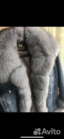 Куртка с мехом джинсовая тёплая подходит для минус