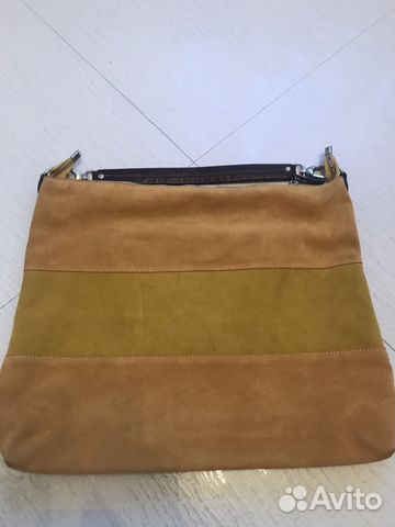 Сумка замшевая, горчичного цвета