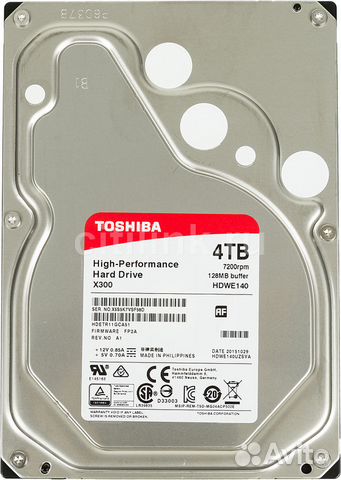 Жесткий диск toshiba x300 4tb/128