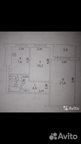 2-к квартира, 50 м², 8/9 эт.
