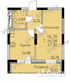 1-к квартира, 37.8 м², 15/22 эт. 1-к квартира, 37.8 м², 15/22 эт.