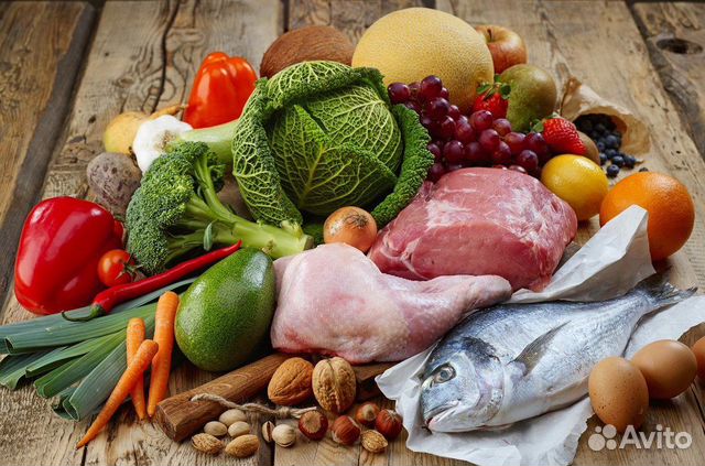 Сахар Мука Крупы Мясо Рыба Фрукты Овощи Масло Яйцо