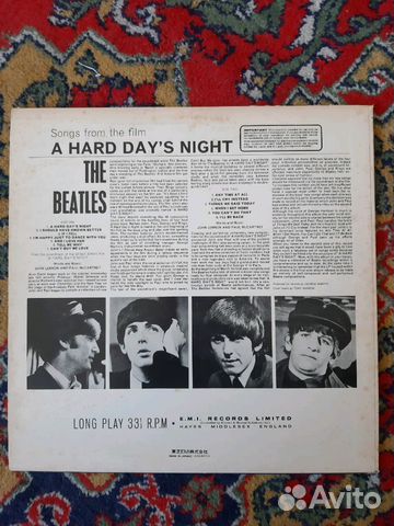 The beatles A hard days night lp пластинка Битлз