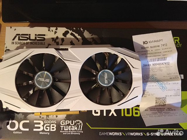 Видеокарта asus dual GTX 1060 3GB