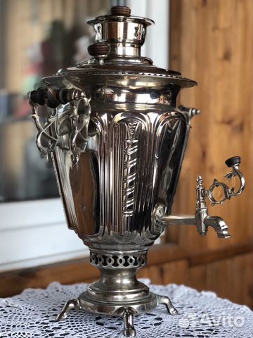 Антикварный дровяной Самовар рюмочка бр-в Шемарины