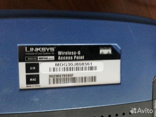 Точка доступа Linksys Wap54G Wi-Fi