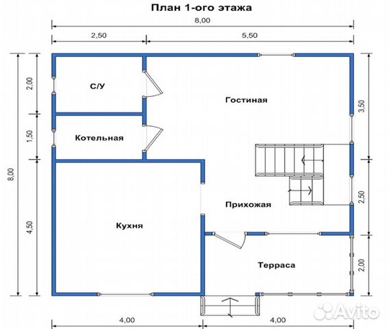 Коттедж 128 м² на участке 11 сот.