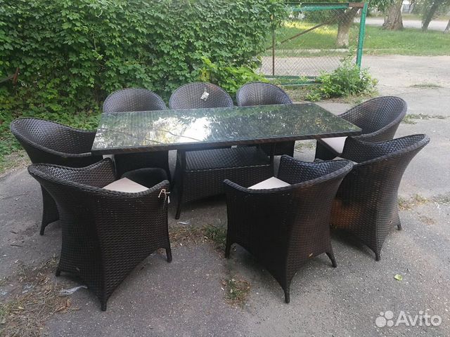 Обеденная группа из ротанга Рим на 8 персон