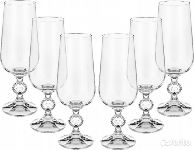 Бокалы для шампанского Bohemia Crystal,180 мл,6шт Бокалы для шампанского Bohemia Crystal,180 мл,6шт