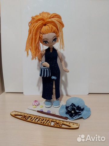 Кукла вязаная крючком, рост 25см Игрушка Кукла вязаная крючком, рост 25см Игрушка