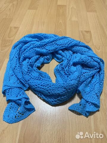 Шарф-палантин(ручная работа) голубой Шарф-палантин(ручная работа) голубой