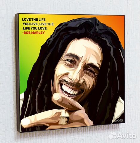 Картина поп арт Боб Марли портрет постер