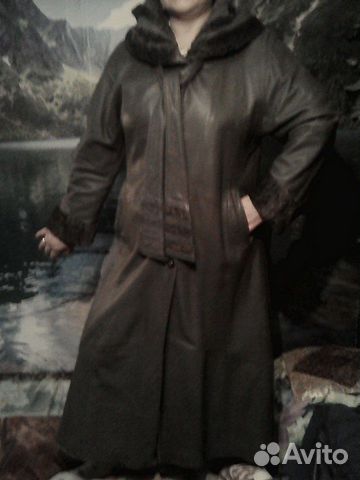 Плащ кожаный, б/у, отлично. сост, р48-50-52 Плащ кожаный, б/у, отлично. сост, р48-50-52