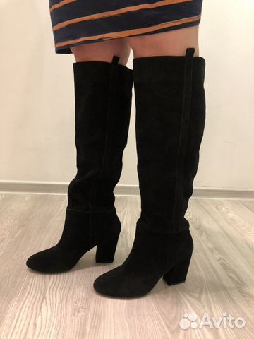 Замшевые осенние сапоги Zara