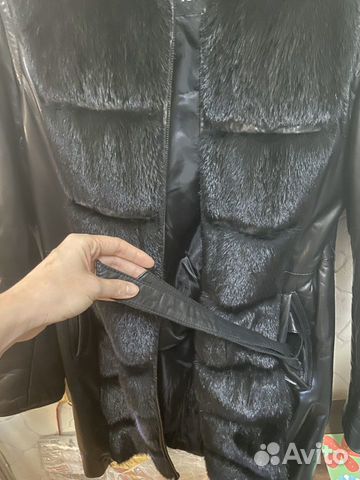 Кожаное зимнее пальто с мехом норки Кожаное зимнее пальто с мехом норки
