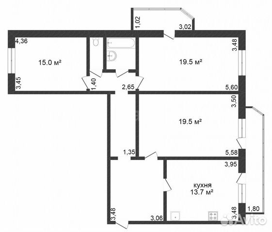 3-к квартира, 93 м², 8/10 эт. 3-к квартира, 93 м², 8/10 эт.