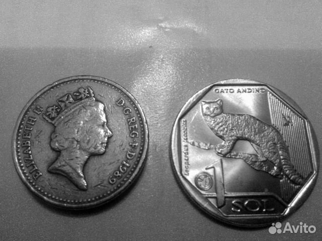 Монеты Великобритании, Перу и Каймановых островов