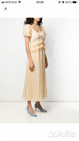 Платье желтое Self-Portrait, размер S (выпускной)