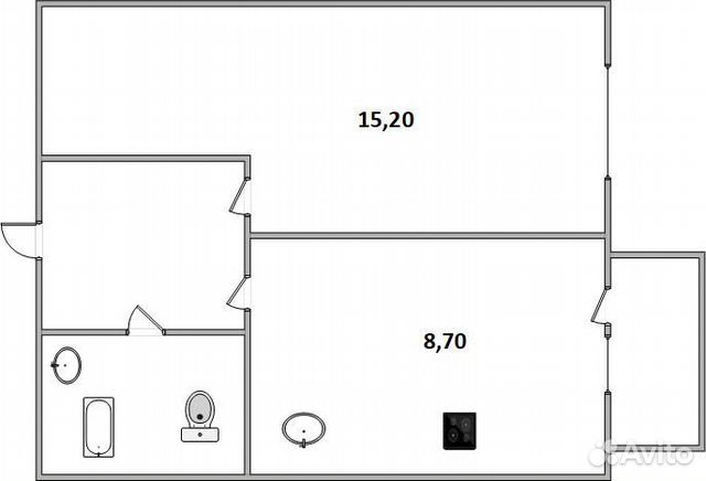 1-к квартира, 30.1 м², 21/24 эт.