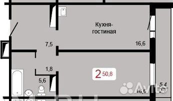 2-к квартира, 50.6 м², 13/17 эт. 2-к квартира, 50.6 м², 13/17 эт.