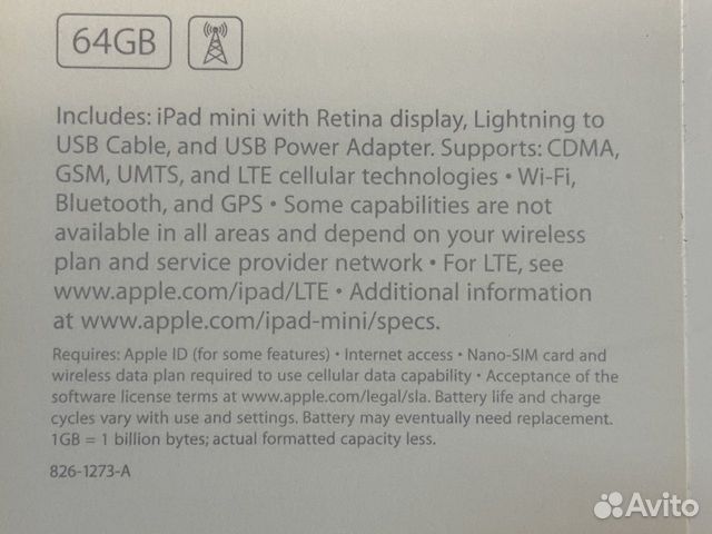iPad mini Wi-Fi cell 64GB Silver б/у iPad mini Wi-Fi cell 64GB Silver б/у