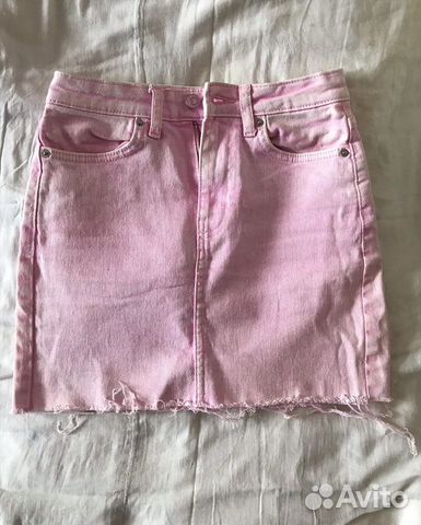 Юбка джинсовая розовая bershka