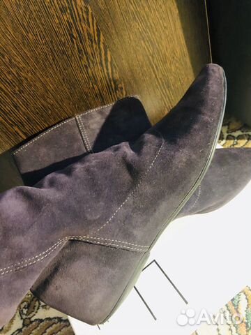 Полусапожки замшевые