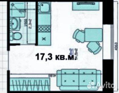 Студия, 17 м², 1/12 эт.