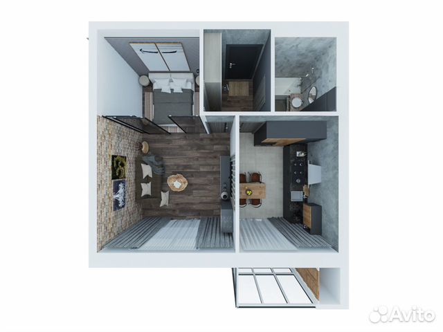 1-к квартира, 41.8 м², 2/19 эт. 1-к квартира, 41.8 м², 2/19 эт.