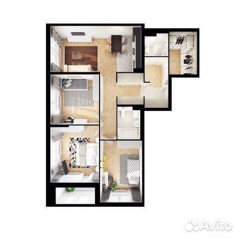 3-к квартира, 97.7 м², 6/17 эт. 3-к квартира, 97.7 м², 6/17 эт.